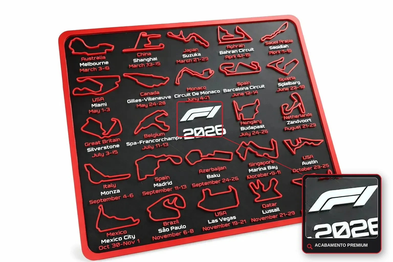 Calendário Circuitos F1 2026 3D — foto 2