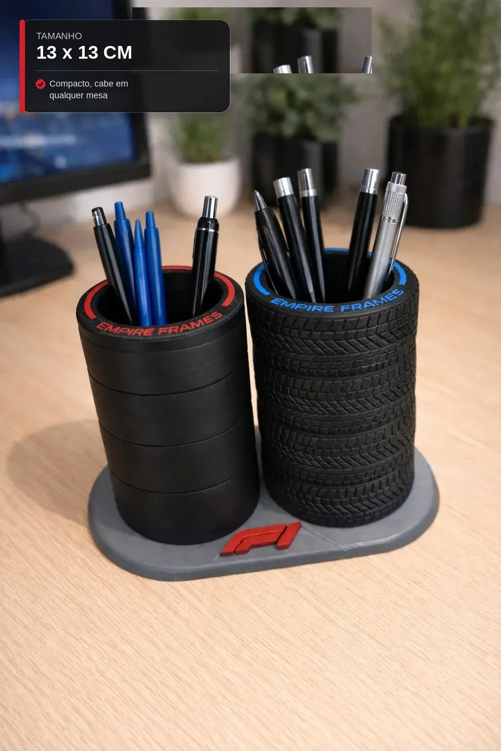 Porta-canetas Pneus F1 3D — foto 2